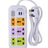 Push Button Socket Extension with 3 Port 3-Plug 3 Port 2-Plug and 2 USB Port