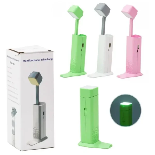 Rechargeable Table Lamp with Power Bank Pink Multifunctional Table Lamp Power Bank